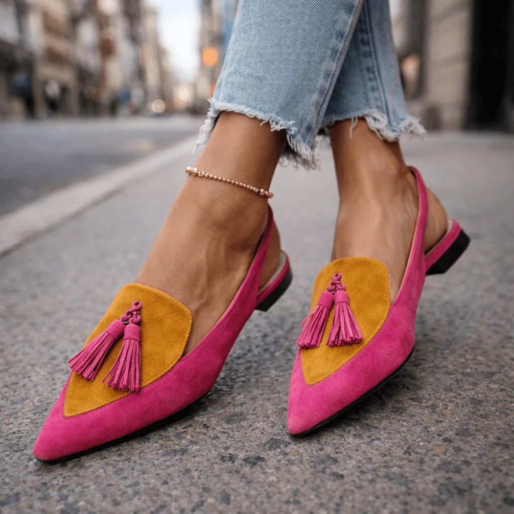 Mules Lorena — Élégance Colorée à Pompons