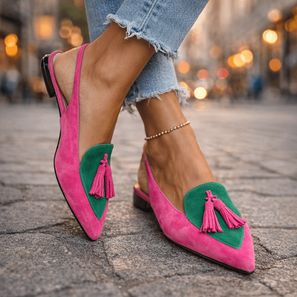 Mules Lorena — Élégance Colorée à Pompons