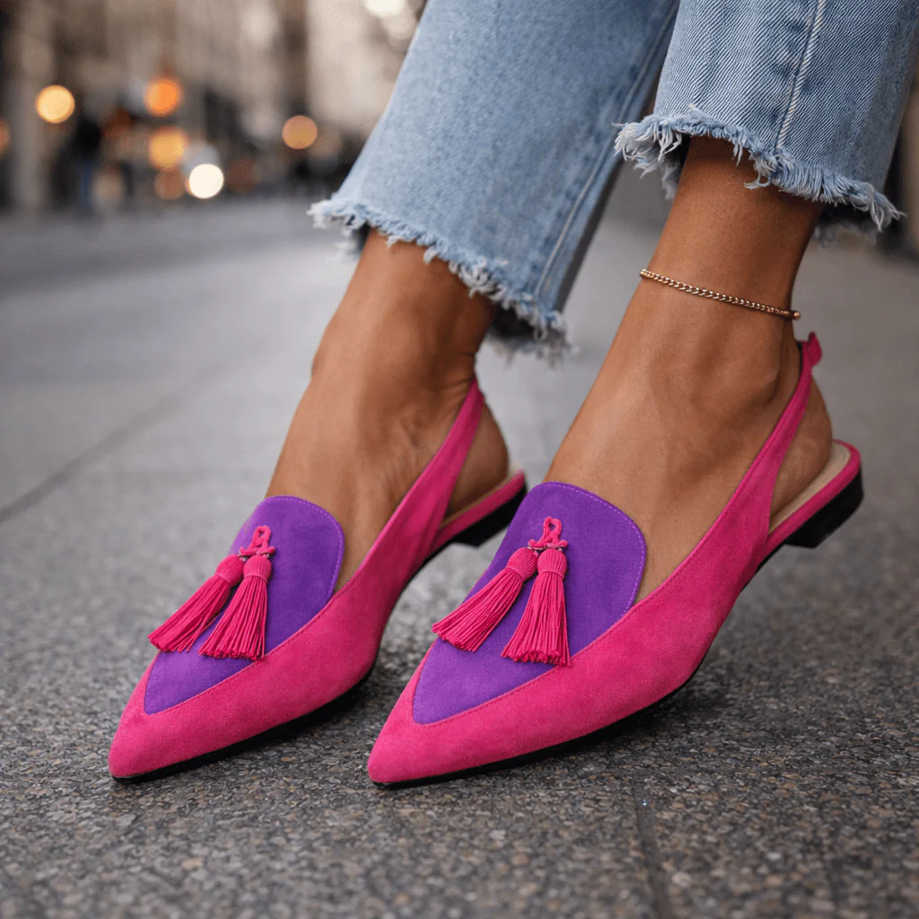 Mules Lorena — Élégance Colorée à Pompons