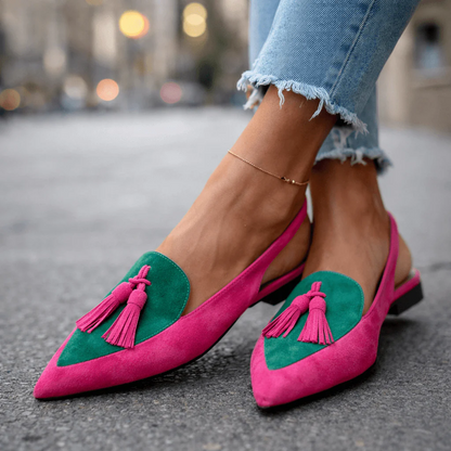 Mules Lorena — Élégance Colorée à Pompons