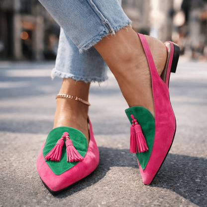 Mules Lorena — Élégance Colorée à Pompons